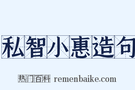 私智小惠造句是什么意思的图片